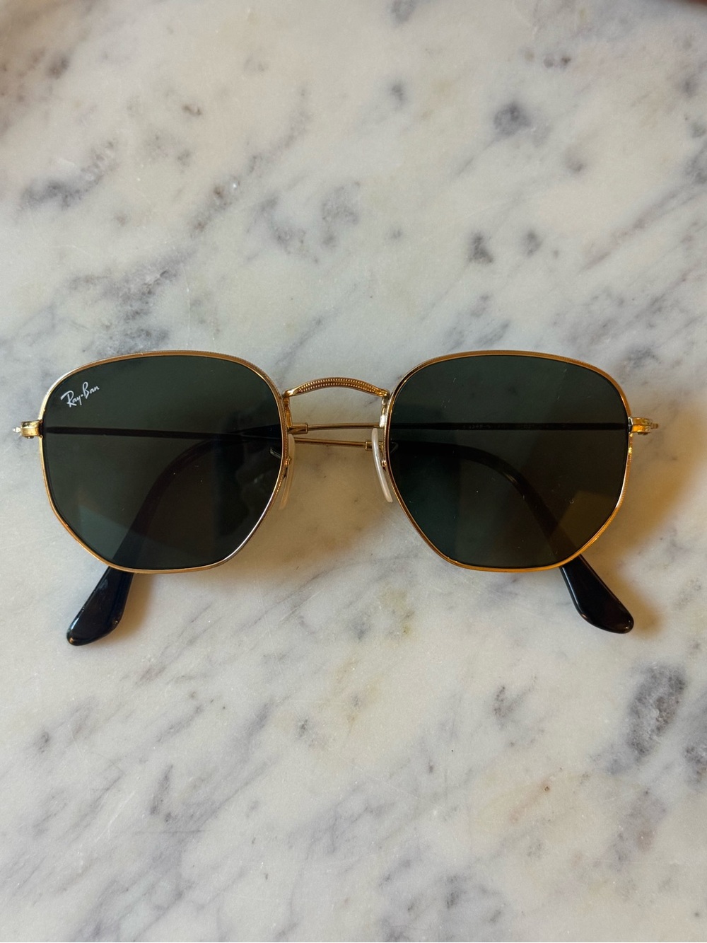 Ray-Ban Gold Hexagonal Sunglasses